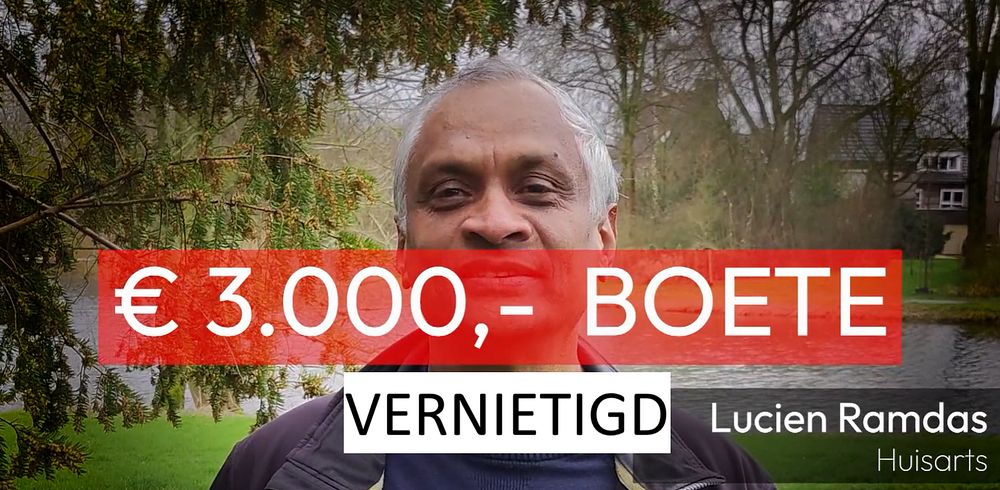 En dat is 7….Rechtbank Utrecht volgt Arnhem, Zwolle, Groningen, Rotterdam, Breda en Utrecht en vernietigt de IGJ-boete van 3000 euro die was opgelegd aan arts Lucien Ramdas voor het uitschrij